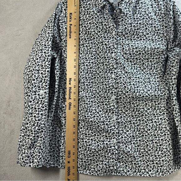 Croft & Barrow Floral Print Button Front Blouse Shirt Roll Tab Sleeve Plus Sz 1X - Picture 6 of 8